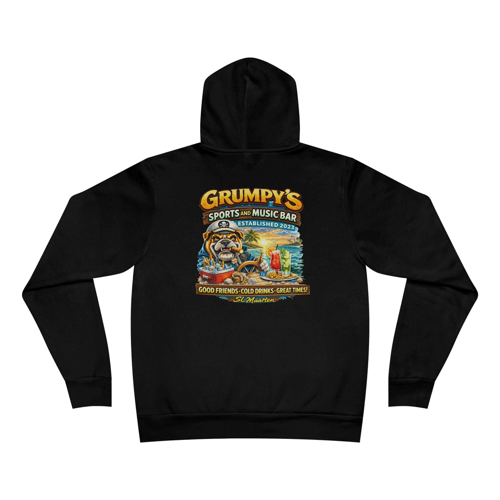 Navy Grumpy's Sports & Music Bar Pullover Hoodie, hoodie product image 7, size S.