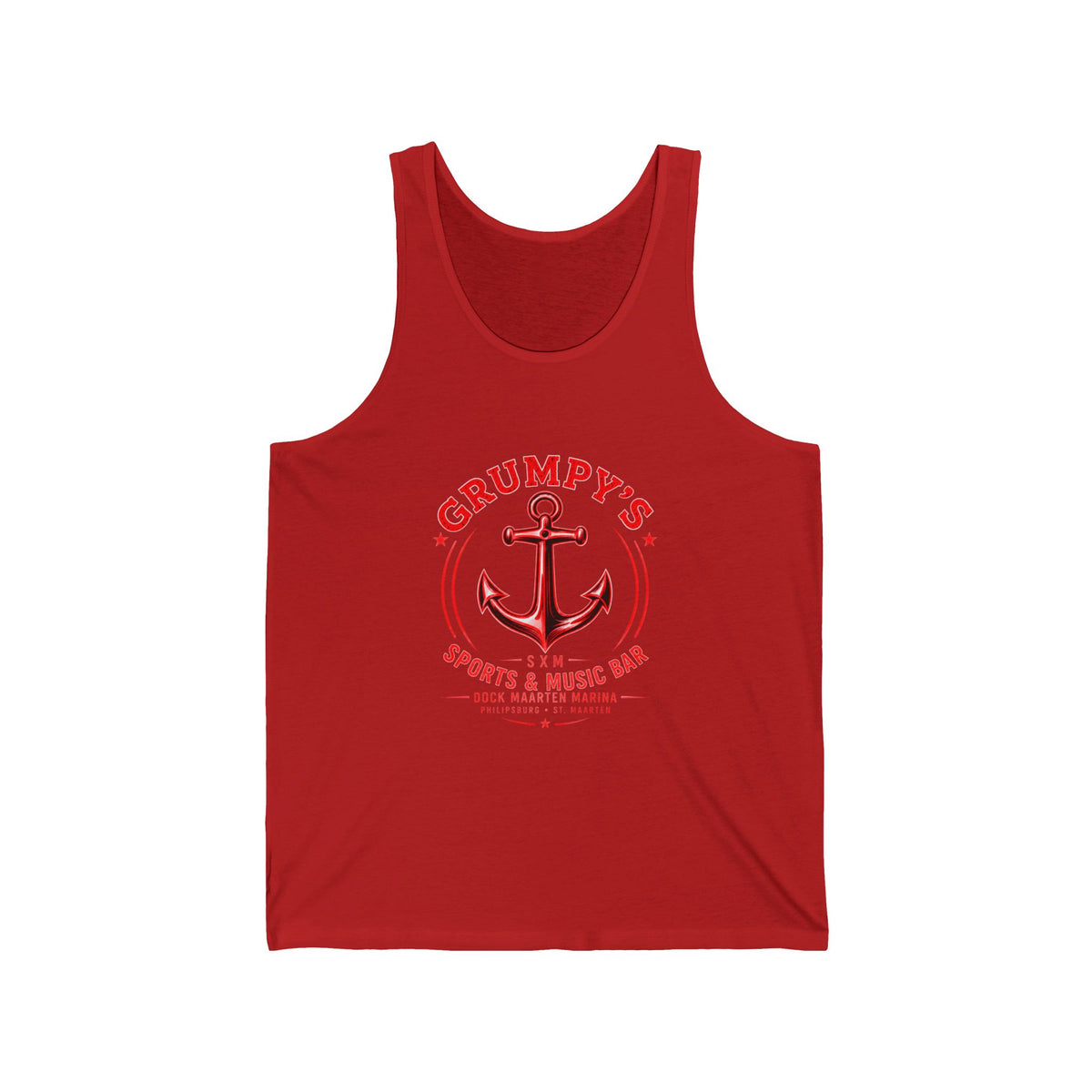 Grumpy’s Red Anchor Unisex Tank Top | St. Maarten