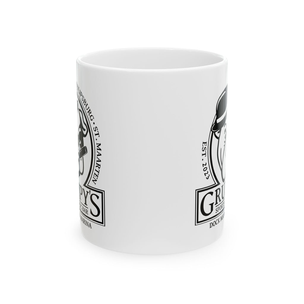 Grumpy's Dockside Coffee Mug — Retro Fisherman Logo Ceramic Mug (11oz & 15oz)