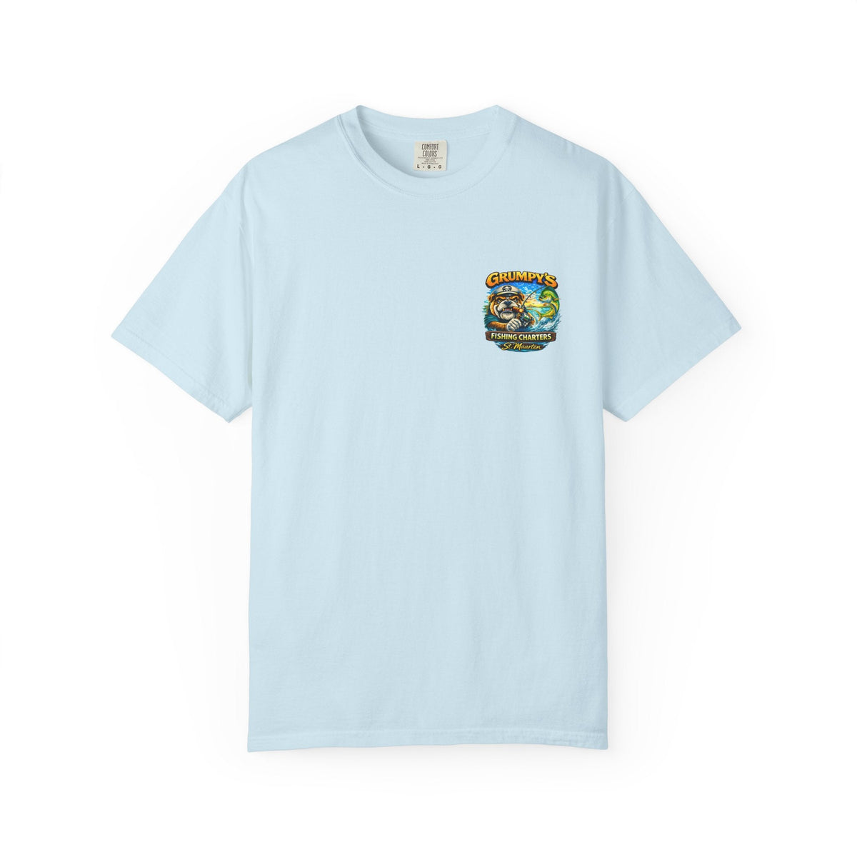 True Navy Grumpy's Fishing Charters Tee – "Hooked & Hammered", t-shirt product image 6, size S.