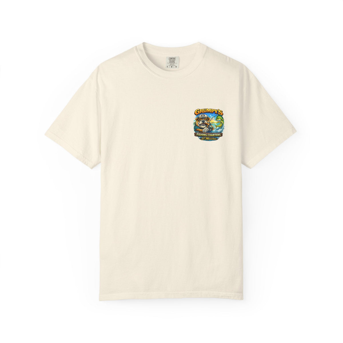 Berry Grumpy's Fishing Charters Tee – "Hooked & Hammered", t-shirt product image 3, size S.