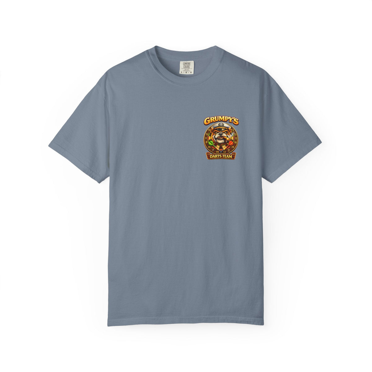 White Grumpy's Darts Team T-Shirt – Tropical Bulldog Tee, t-shirt product image 8, size M.