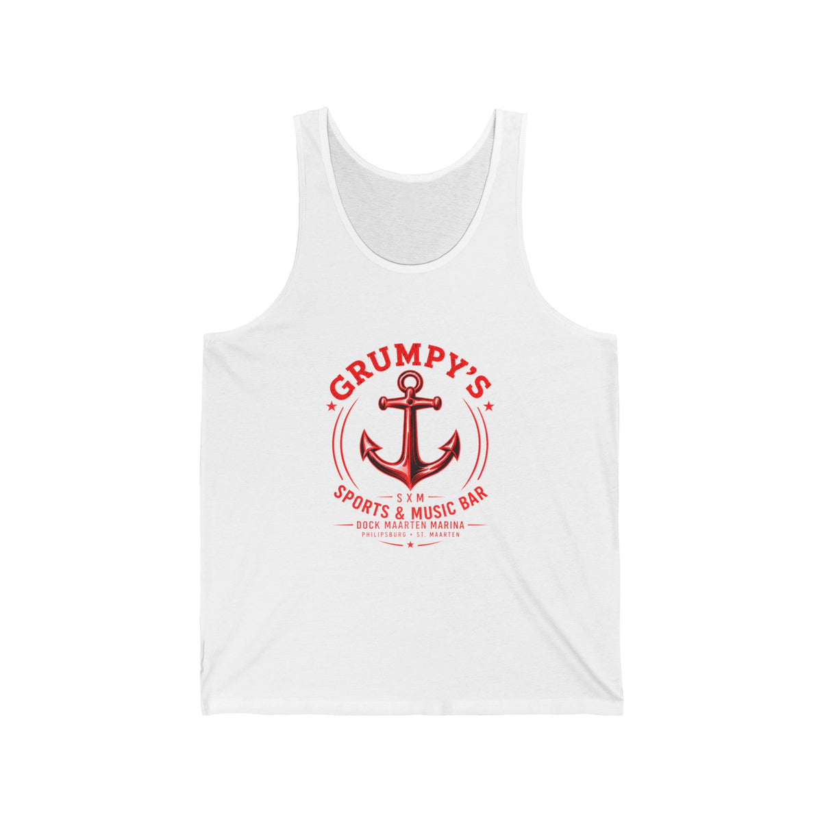 Grumpy’s Red Anchor Unisex Tank Top | St. Maarten