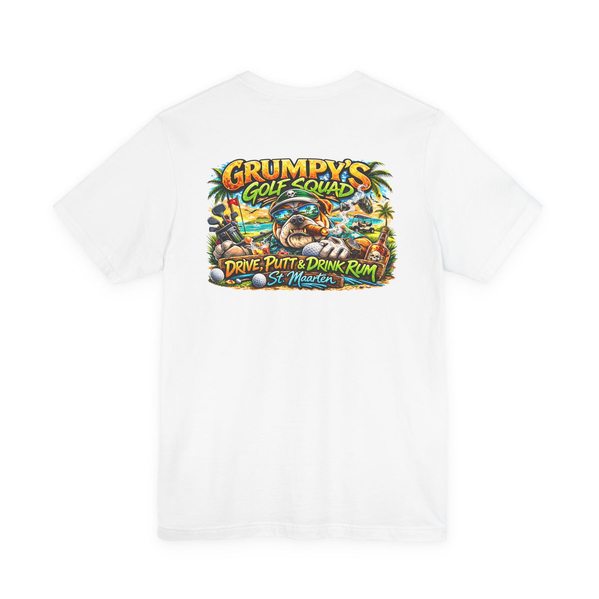 Grumpy’s Golf Squad Drive Putt Drink Rum Golf T-Shirt