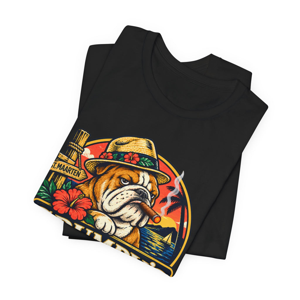 Grumpy’s Sports Bar St. Maarten T‑Shirt — Tropical Bulldog Bar Tee