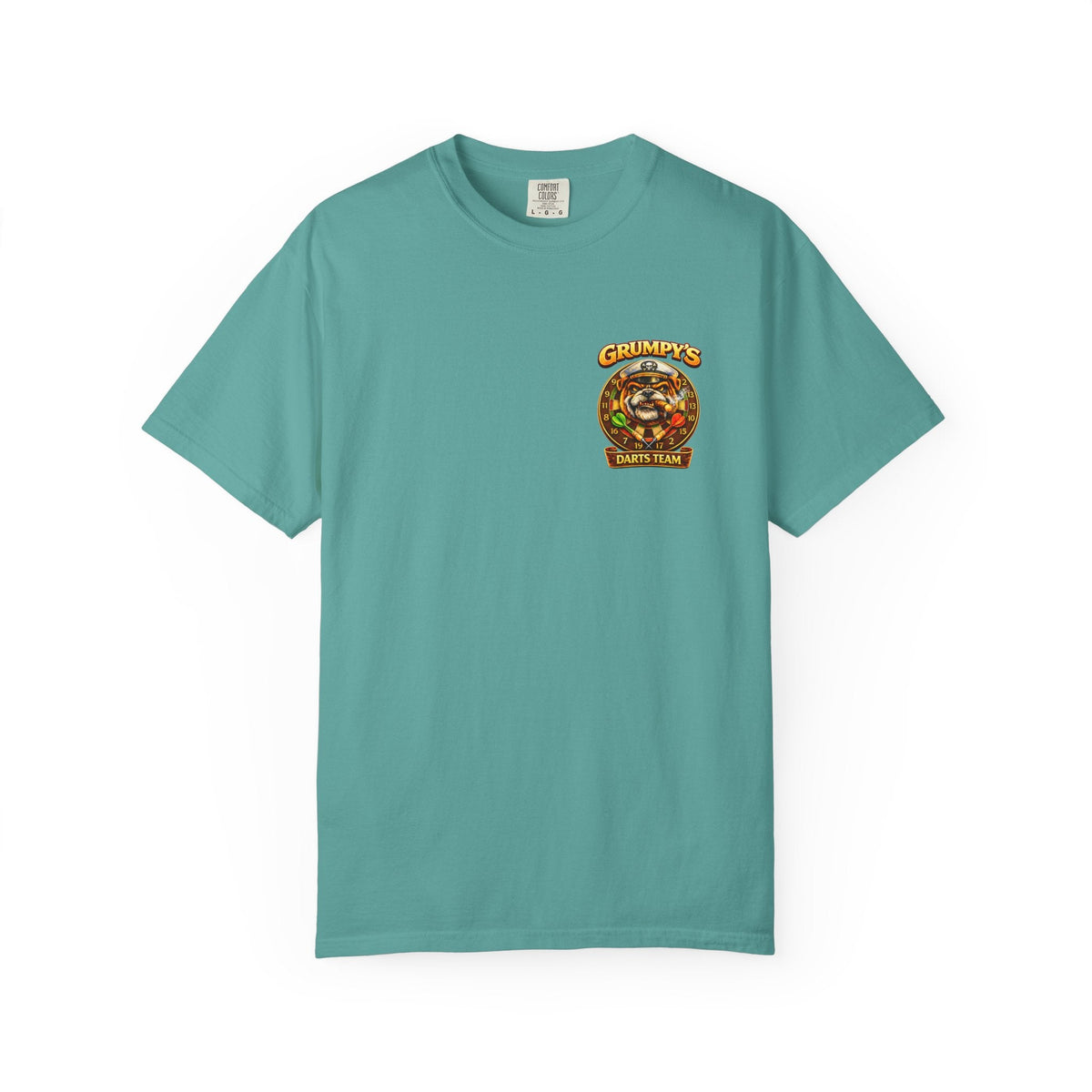 True Navy Grumpy's Darts Team T-Shirt – Tropical Bulldog Tee, t-shirt product image 6, size S.