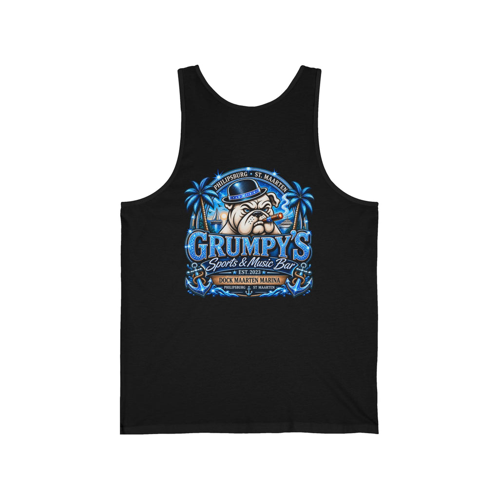 Grumpy’s Tropical Bulldog Unisex Tank Top | St. Maarten