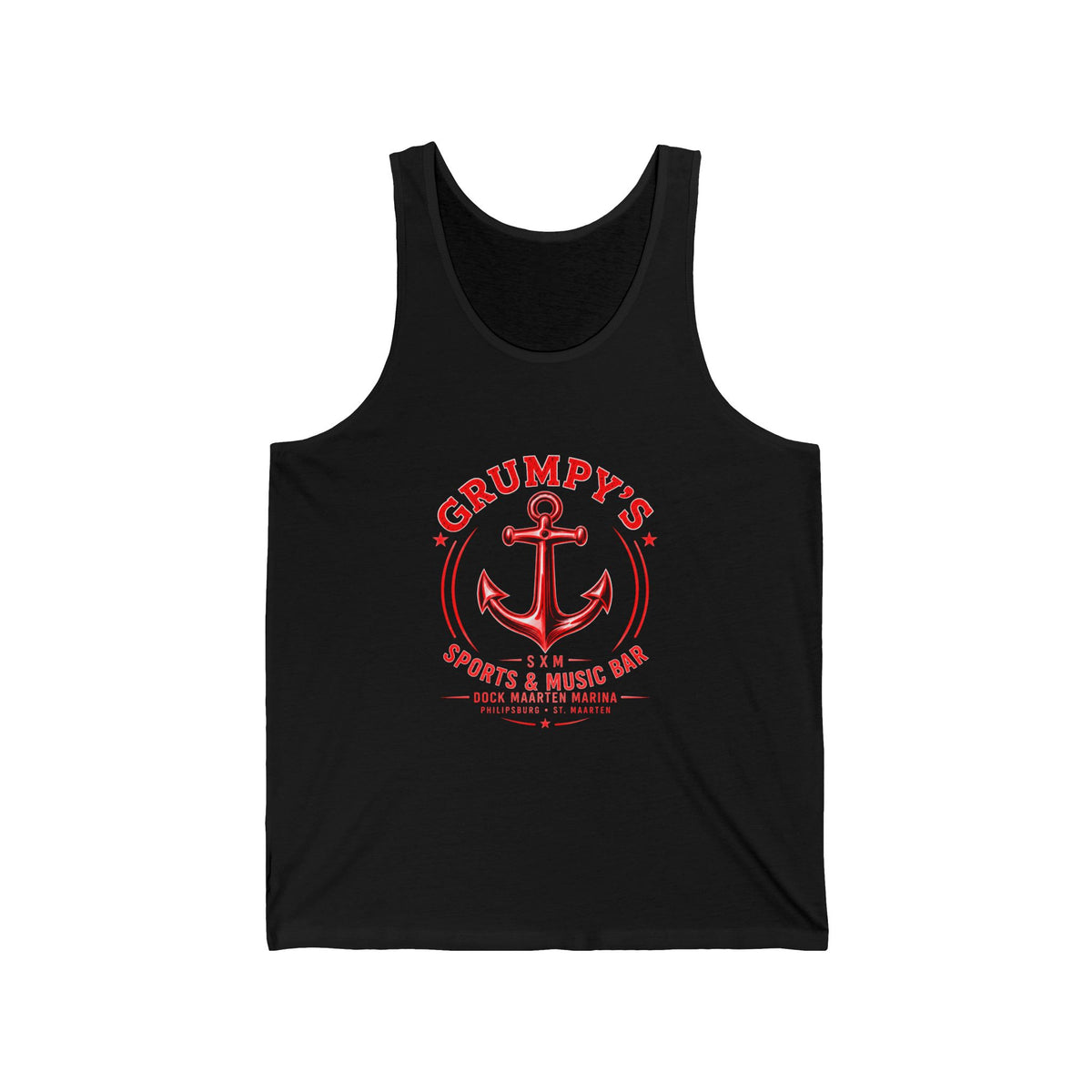 Grumpy’s Red Anchor Unisex Tank Top | St. Maarten