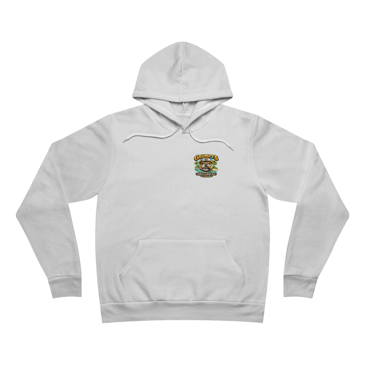 Black Grumpy's Sports & Music Bar Pullover Hoodie, hoodie product image 2, size XS.